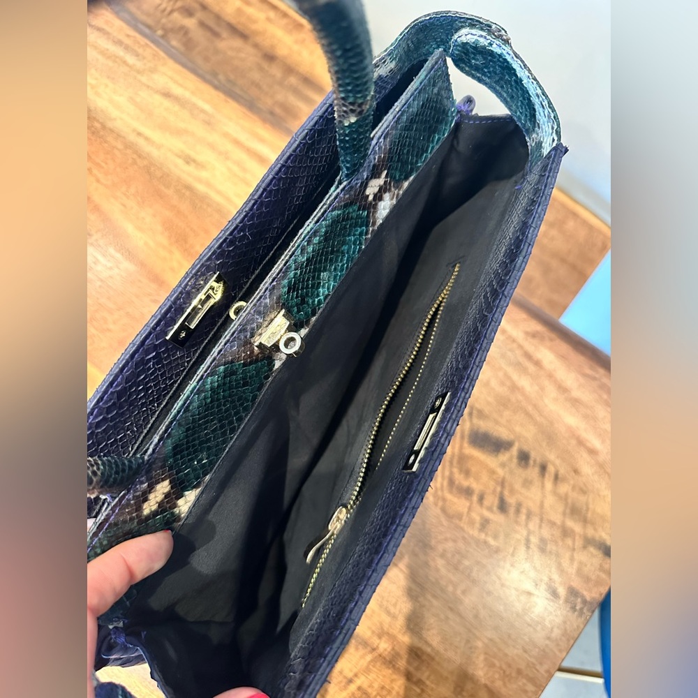 Python Print Real Snakeskin Leather Custommade Bag - image 3